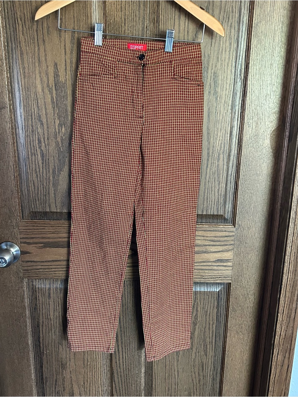 Esprit Orange & Black Micro-Check Kids Chinos